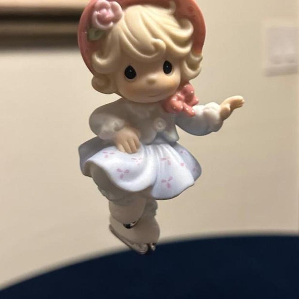 2000 Precious Moments ice skating girl Christmas ornament one good turn deserves
